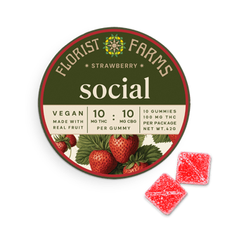Social | Strawberry Gummies | 10pk (100mg) by Florist Farms