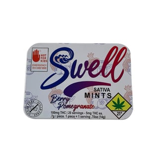 Berry Pomegranate Sativa Mints [20pk] (100mg) by Swell