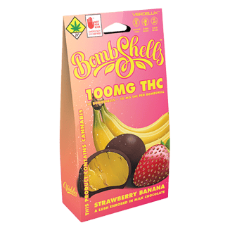 PROMO - Verdelux - Chocolate Covered Strawberry Banana Gummies (DOHC) Bombshells Edibles - 10pk 100mg THC by PROMO