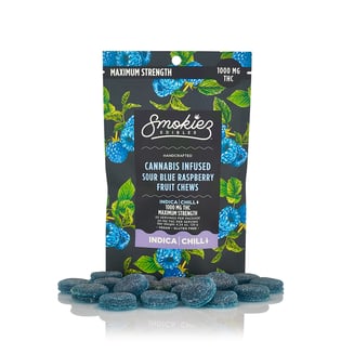 Sour Blue Raspberry - Indica [20pk] (1000mg) by Smokiez