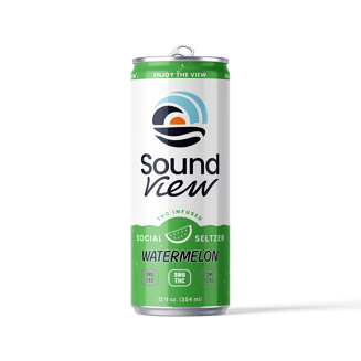 SoundView Watermelon Seltzer [12oz] (3mg THC/3mg CBD/3mg CBG) by SoundView
