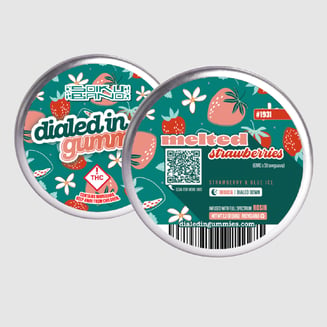 100mg - Melted Strawberries - Rosin Gummies (10pk) by Dialed In Gummies