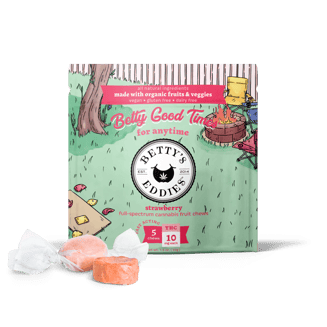 Anytime Betty’s Strawberry [10pk] (50mg THC) Fruit Chews by Betty's Eddies