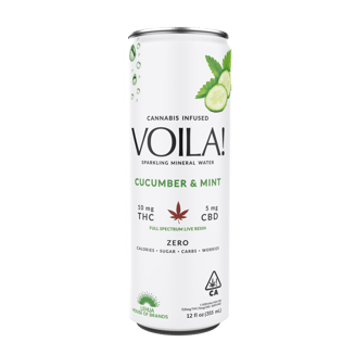 Voila Cucumber Mint Sparkling Mineral Water (10mg THC/5mg CBD) by Voila!