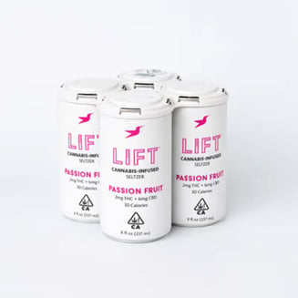 Passion Fruit [4pk] (8mg THC/ 24mg CBD) by Lift Seltzer