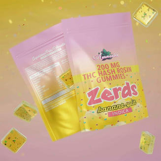 Banana Split Hash Rosin Zerds [5pk] (200mg) by Amnesia