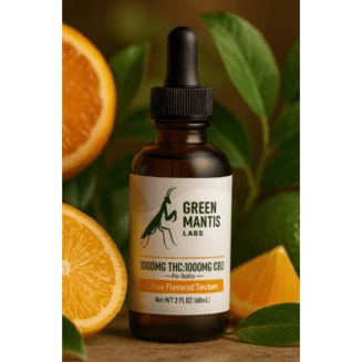 1:1 Citrus Flavored [2oz] (1000mg CBD/1000mg THC) by Green Mantis Labs