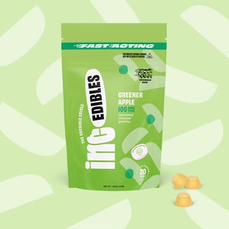 INC.EDIBLES 20 PACK GREENER APPLE FAST ACTING THC GUMMIES 00866 by (inc)edibles