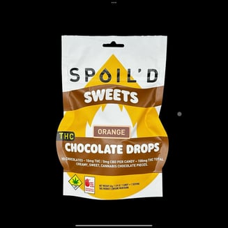 Orange Chocolate Drops [10pk] (100mg THC) by Spoil'd