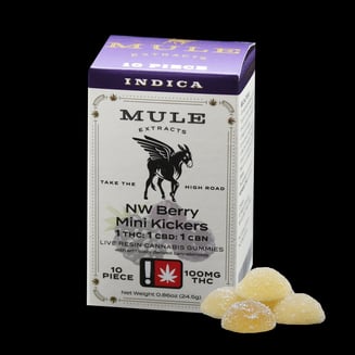 10-Piece 100mg Dreamberry 2:1 THC CBN Mini Kickers by Mule Extracts