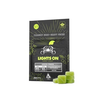 2:1 Lights On THCV Energy Gummies - Kiwi Melon [5pk] (100mg THC/50mg THCV) by Heavy Hitters