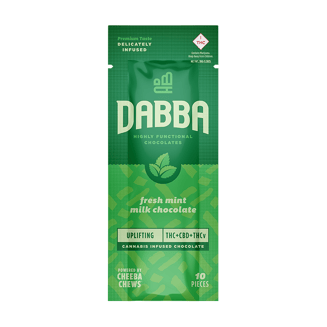 1:2:1 Uplifting Mint Milk Chocolate [10pk] (50mg CBD/100mg THC/50mg THCv) by Dabba Chocolate