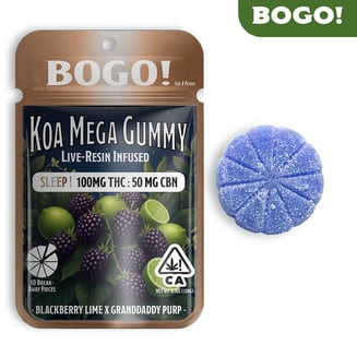 Blackberry Lime x Grandaddy Purp [1pk] (100mg THC/50mg CBN) by Koa Cannabis Co.