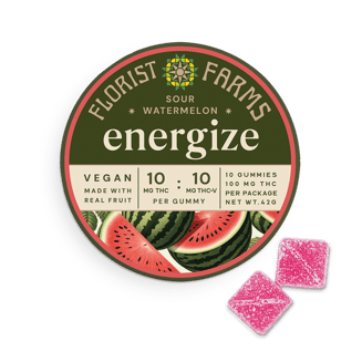 Energize | Sour Watermelon Gummies | 10pk (100mg) by Florist Farms