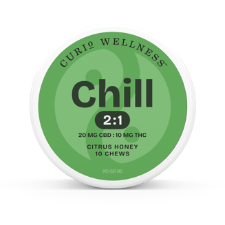 Chill 2:1 Chews - Citrus Honey [10pk] (200mg CBD/100mg THC) by Curio Wellness