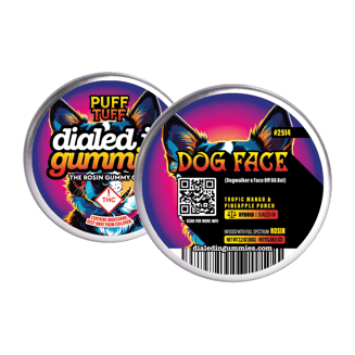 100mg - Dog Face #2514 - Rosin Gummies (10pk) by Dialed In Gummies