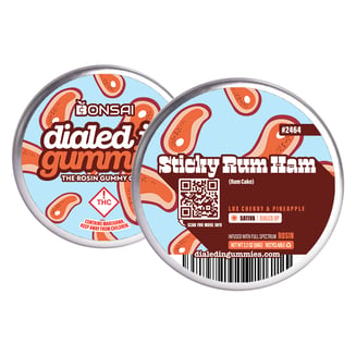 100mg - Sticky Rum Ham #2464 - Rosin Gummies (10pk) by Dialed In Gummies