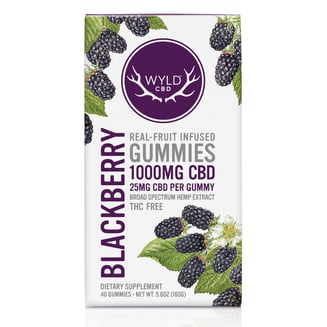 1000mg Blackberry CBD Gummies | 40-pack by WYLD CBD