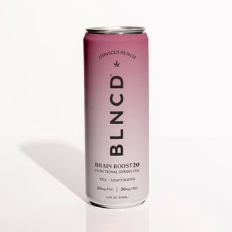 Brain Boost THC + Adaptogen Sparkling Elixir [12oz] (20mg THC/20mg CBD) by BLNCD