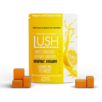 Orange Krush - Sativa [10pk] (100mg) by Lush Edibles