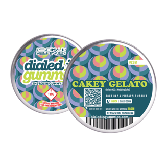 100mg - Cakey Gelato #2351 - Rosin Gummies (10pk) by Dialed In Gummies