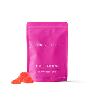 Half Moon Strawberry [10pk] (50mg THC/100mg CBD) by MOONLIGHT