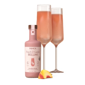 Peach & Guava Bellini Cocktail (6mg THC/2mg CBD) by Pamos