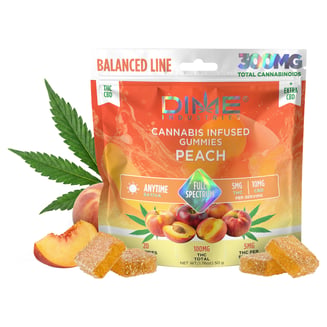 Balanced Line Peach "Morning" THCV Gummies 20ct 200mg CBD 100mg THC by Dime Industries