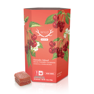 *HIGH DOSE* Sour Cherry Indica Enhanced Gummies | 1000mg by WYLD