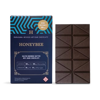 High Potency Salted Brownie Batter 1:1 Dark Chocolate [10pk] (300mg THC/300mg CBD) by Honeybee
