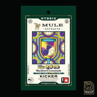 100mg 2-Piece Blackberry Lemonade "The Nite QUAD" 2:1:4:1 THC CBD CBN CBG Kicker by Mule Extracts