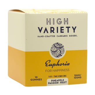 1:1:1 Euphoria - Pineapple Passion Fruit [10pk] (100mg CBD/100mg THC/100mg CBC) by High Variety