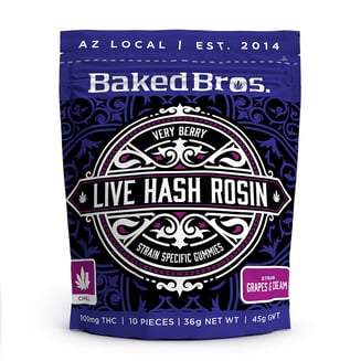 Baked Bros Live Hash Rosin Very Berry 100mg Gummies by Baked Bros™