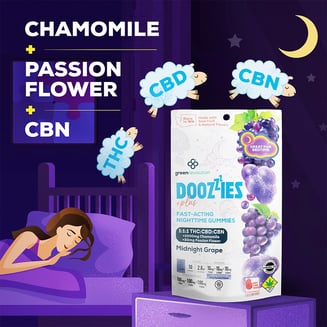 1:1:1 Midnight Grape w/ Passion Flower + Chamomile [10pk] (100mg THC/100mg CBN/100mg CBD/50mg Passion flower/1000mg Chamomile)
