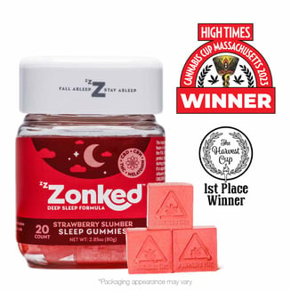1:1:1 Zzzonked Strawberry Slumber Gummies [20pk] ( CBD:CBN:THC) by Zzzonked