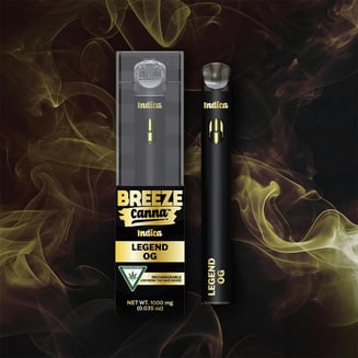 Legend OG - Indica Live Resin 1g PLUS Vape Device — BREEZE Canna by Breeze Canna