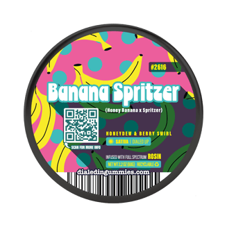 100mg - Banana Spritzer #2616 - Rosin Gummies (10pk) by Dialed In Gummies