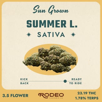 Rodeo Sun Grown Summer L. (S) 3.5g Flower (C0070000558) by Rodeo Cannabis