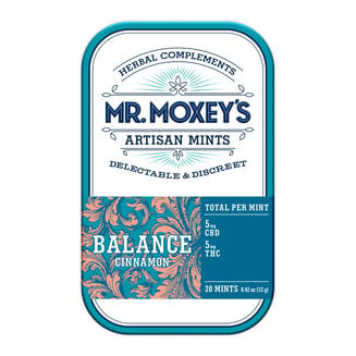 Balance 1:1 CBD Cinnamon Mints (100mg CBD/100mg THC) by Mr. Moxey's