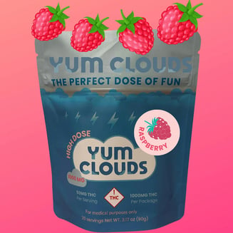 Raspberry [20pk] (1000mg) by Yum Clouds