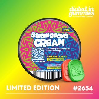100mg - Strawguava Cream #2654 - Rosin Gummies (10pk) by Dialed In Gummies