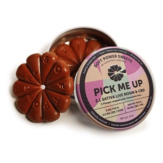 2:1 THC:CBD Dark Chocolate - Pick Me Up [20pk] (100mg THC/50mg CBD) by Soft Power Sweets
