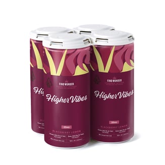 Higher Vibes Blackberry Lemon 4pk (10mg THC/10mg Delta-8) by FIND WUNDER