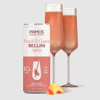 Peach & Guava Bellini Cocktail [4pk] (2mg CBD/10mg THC) by Pamos