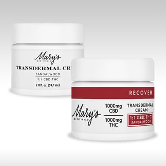 1:1 Sandalwood - Recover Cream [2fl oz] (1000mg CBD/1000mg THC) by Mary's Medicinals