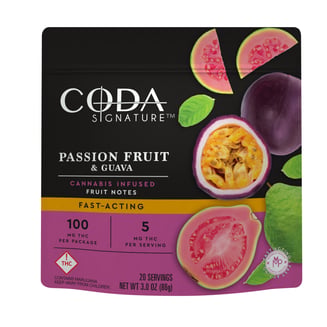 Passion Fruit & Guava [20pk] (100mg THC) by Coda Signature