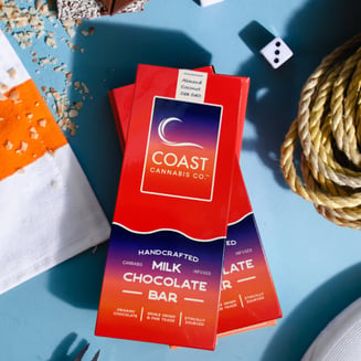 Almond Coconut & Sea Salt Milk Chocolate Bar (100mg) by Coast Cannabis Co™