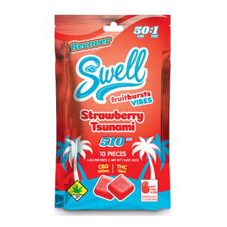 Recover Vibes - Strawberry Tsunami [10pk] (500mg CBD/10mg THC) by Swell