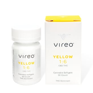 Yellow Softgels [30pk] (128.7mg THC/21.6mg CBD) by Vireo