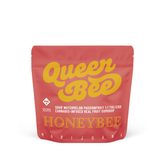Sour Watermelon Passionfruit 1:1 Gumdrop [1pk] (100mg THC/100mg CBD) by Honeybee
